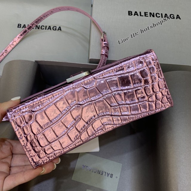 Balenciaga專櫃新款mini號手提肩背女包原單沙漏包 巴黎世家星空粉色沙漏包 fyj1419